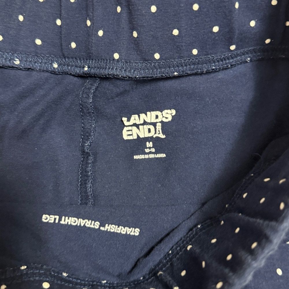 Lands' End Navy Pants with White Dots Pants - Picture 3 of 5